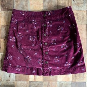 Free People Floral Velvet Skirt